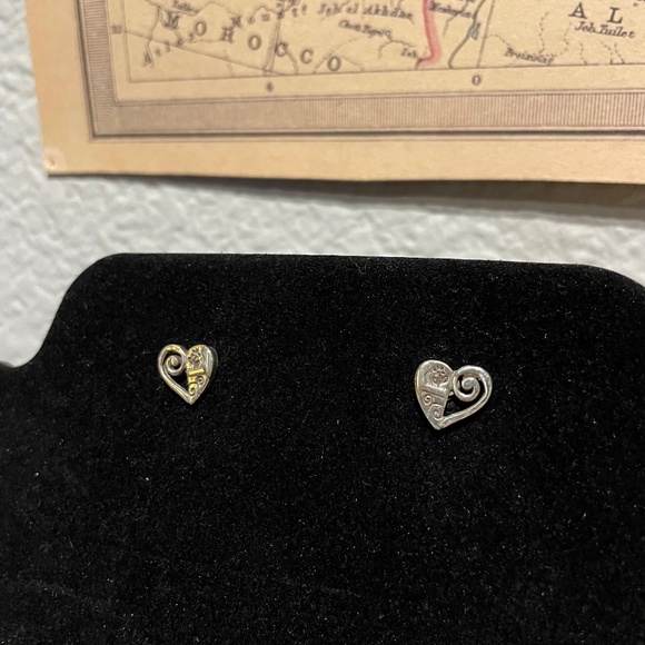 Brighton Cute & Girly Cut Out Swirl Silver Heart Stud Earrings - Picture 5 of 5